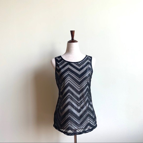 BANANA Republic Chevron sequined tank top Black 6 Going out top - Picture 2 of 8